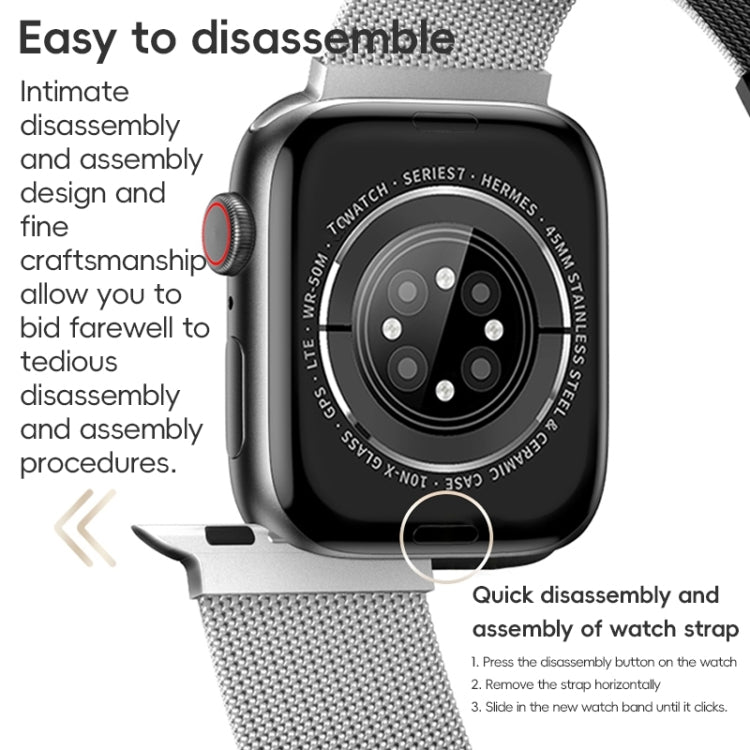 For Apple Watch Series 3 42mm ZGA Milanese Magnetic Metal Watch Band(Silver) - Watch Bands by ZGA | Online Shopping South Africa | PMC Jewellery