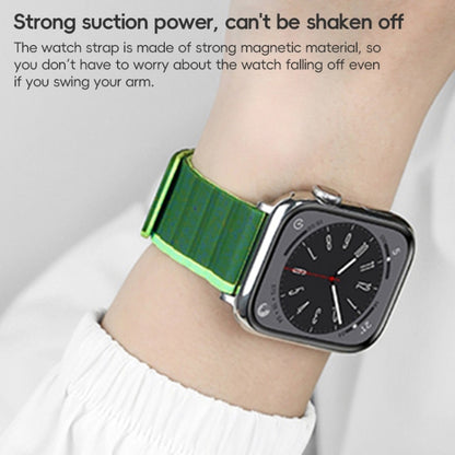 For Apple Watch Ultra 2 49mm ZGA Two Color Magnetic Silicone Watch Band(Dark Green+Light Green) - Watch Bands by ZGA | Online Shopping South Africa | PMC Jewellery | Buy Now Pay Later Mobicred