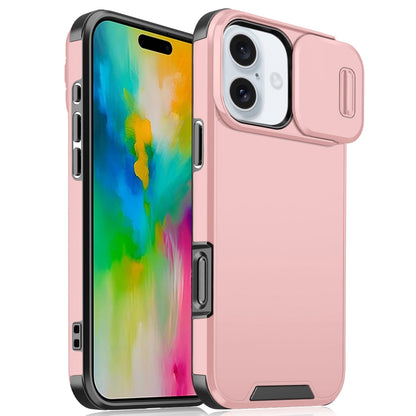 For iPhone 16 Sliding Camshield TPU + PC Phone Case(Pink) - iPhone 16 Cases by PMC Jewellery | Online Shopping South Africa | PMC Jewellery | Buy Now Pay Later Mobicred