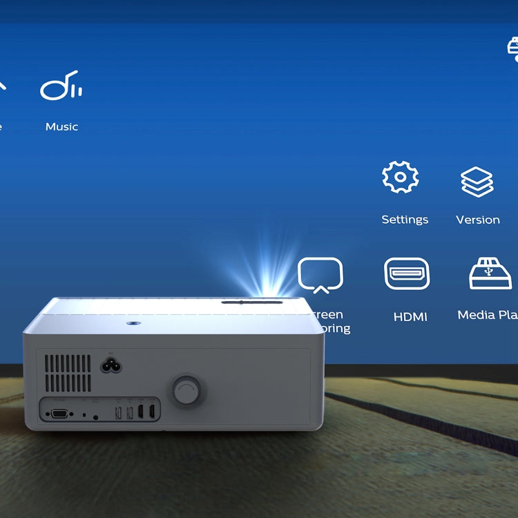 D4000 1080P HD Home Portable LED Projector WiFi Same Screen Version(UK Plug) - LED Projector by PMC TechLife | Online Shopping South Africa | PMC TechLife | Buy Now Pay Later Mobicred