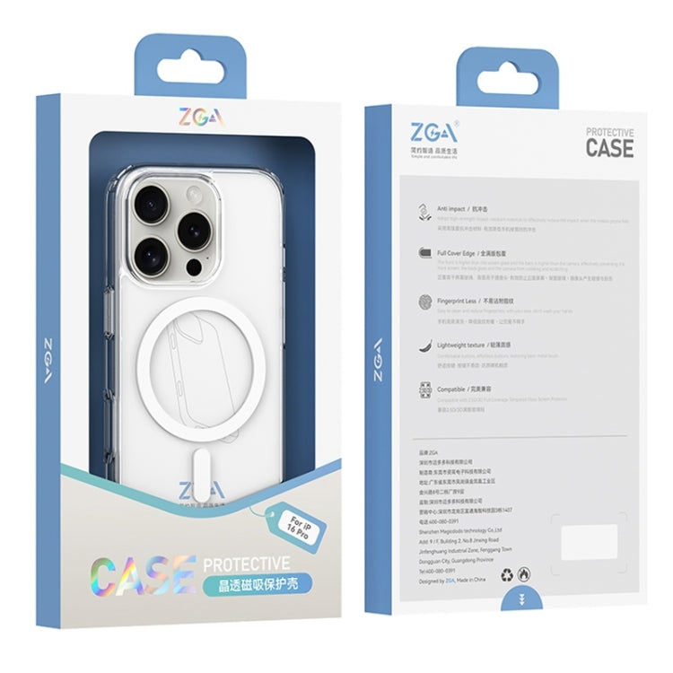 For iPhone 16 Pro Max ZGA Magsafe Clear PC Hybrid TPU Phone Case(Transparent) - iPhone 16 Pro Max Cases by ZGA | Online Shopping South Africa | PMC Jewellery | Buy Now Pay Later Mobicred