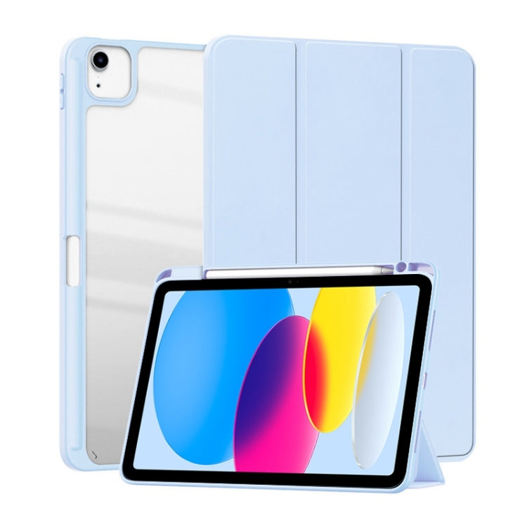 For iPad 2025 / 2022 ZGA Tri-Fold Voltage Smart Leather Tablet Case(Ice Blue) - free shipping - PMc TechLife - Order now!