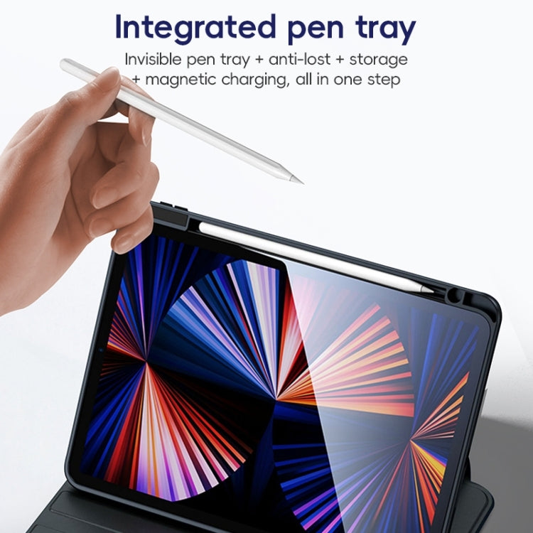 For iPad 2025 / 2022 ZGA Tri-Fold 360 Rotation Smart Leather Tablet Case(Blue) - free shipping - PMc TechLife - Order now!