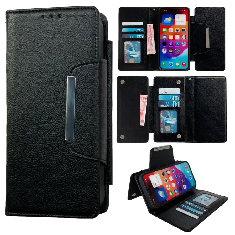 For iPhone 16 Multifunctional 7-Cards Wallet Leather Phone Case(Black) - free shipping - PMC Jewellery - Order now!