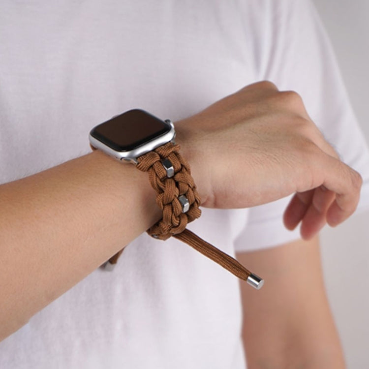 For Apple Watch Ultra 2 49mm Screw Nut Braided Paracord Watch Band(Coffee) - Watch Bands by PMC Jewellery | Online Shopping South Africa | PMC Jewellery | Buy Now Pay Later Mobicred