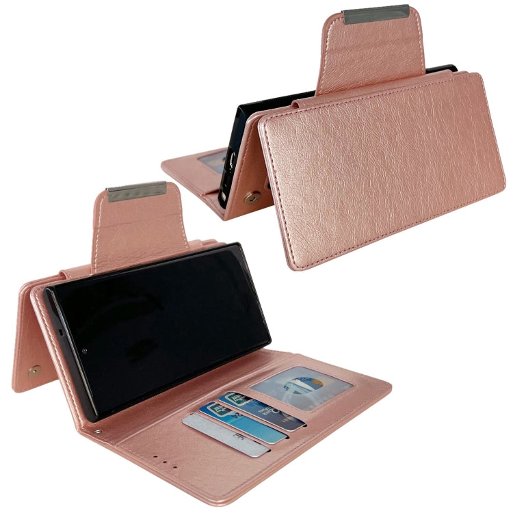 For Google Pixel 9 / Pixel 9 Pro Multifunctional 7-Card Wallet Leather Phone Case(Rose Gold) - Google Cases by PMC TechLife | Online Shopping South Africa | PMC TechLife | Buy Now Pay Later Mobicred