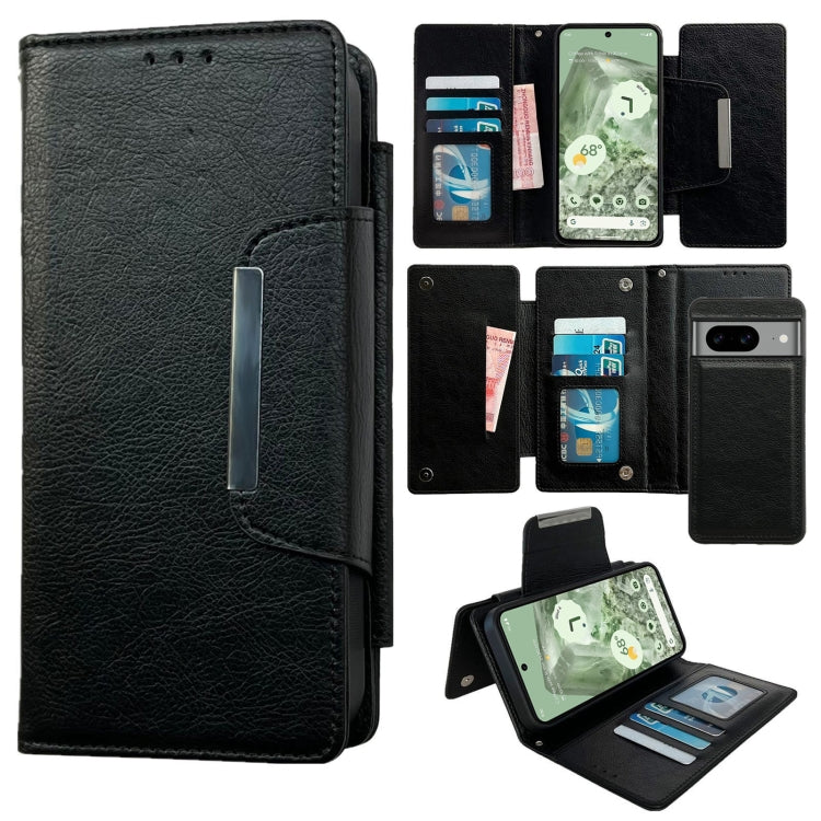 For Google Pixel 8 Multifunctional 7-Card Wallet Leather Phone Case(Black) - Google Cases by PMC TechLife | Online Shopping South Africa | PMC TechLife | Buy Now Pay Later Mobicred