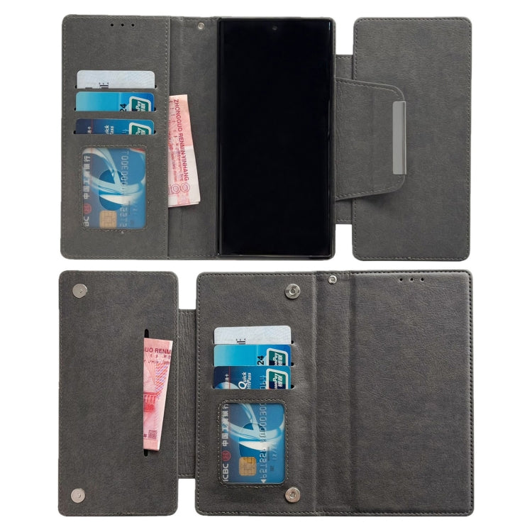 For Google Pixel 7 Pro Multifunctional 7-Card Wallet Leather Phone Case(Grey) - Google Cases by PMC TechLife | Online Shopping South Africa | PMC TechLife | Buy Now Pay Later Mobicred