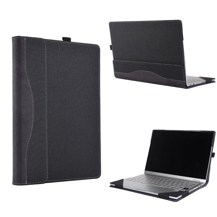 For Microsoft Surface Laptop 6 15 inch Cloth Texture Laptop Leather Case With Stand Function(Black) - 15 inch by PMC Jewellery | Online Shopping South Africa | PMC Jewellery | Buy Now Pay Later Mobicred