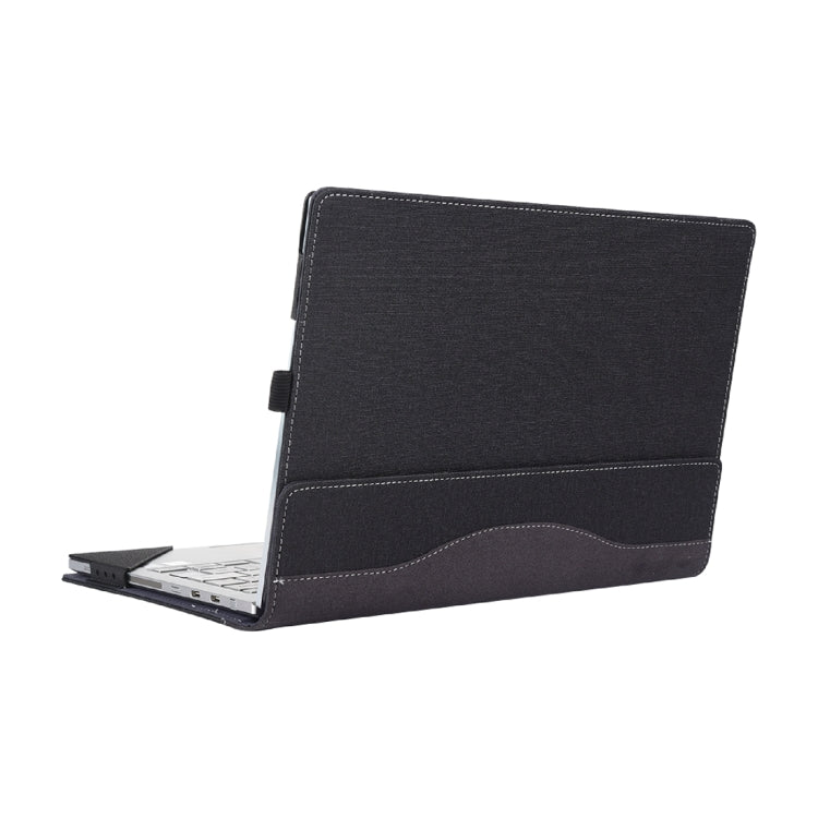 For Microsoft Surface Laptop 6 15 inch Cloth Texture Laptop Leather Case With Stand Function(Black) - 15 inch by PMC Jewellery | Online Shopping South Africa | PMC Jewellery | Buy Now Pay Later Mobicred