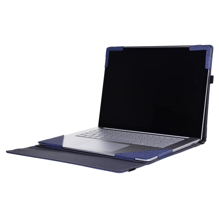 For Microsoft Surface Laptop 6 15 inch Cloth Texture Laptop Leather Protective Case(Deep Blue) - Others by PMC TechLife | Online Shopping South Africa | PMC TechLife | Buy Now Pay Later Mobicred