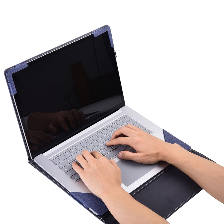 For Microsoft Surface Laptop 6 15 inch Cloth Texture Laptop Leather Protective Case(Deep Blue) - Others by PMC TechLife | Online Shopping South Africa | PMC TechLife | Buy Now Pay Later Mobicred