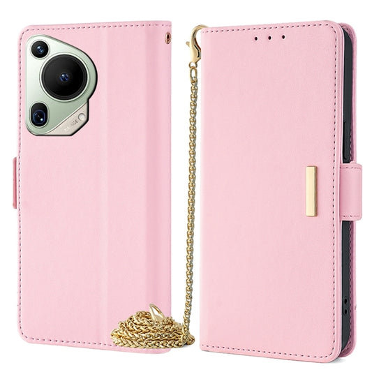 For Huawei Pura 70 Ultra 5G Crossbody Chain Leather Phone Case(Pink) - Huawei Cases by PMC Jewellery | Online Shopping South Africa | PMC Jewellery | Buy Now Pay Later Mobicred