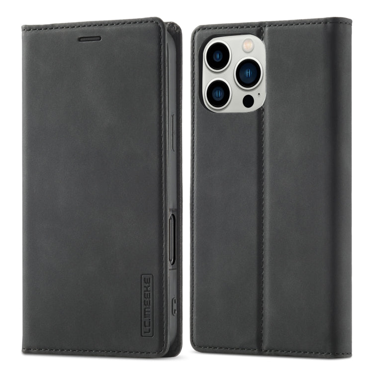 For iPhone 16 Pro Max LC.IMEEKE Strong Magnetism Microfiber Leather Phone Case(Black) - free shipping - PMC Jewellery - Order now!