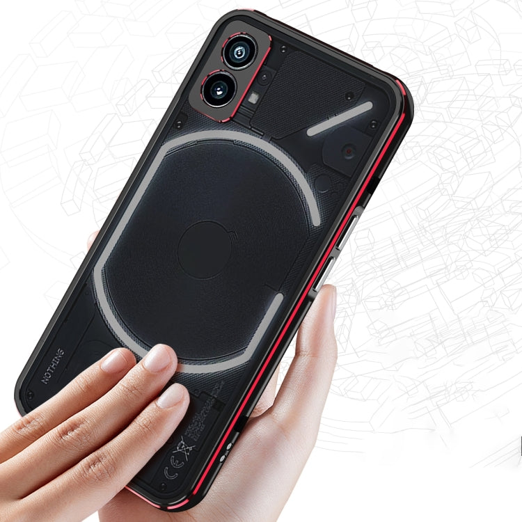 For Nothing Phone 2 Aurora Series Lens Protector + Metal Frame Protective Phone Case(Black Red) - More Brand by PMC TechLife | Online Shopping South Africa | PMC TechLife | Buy Now Pay Later Mobicred