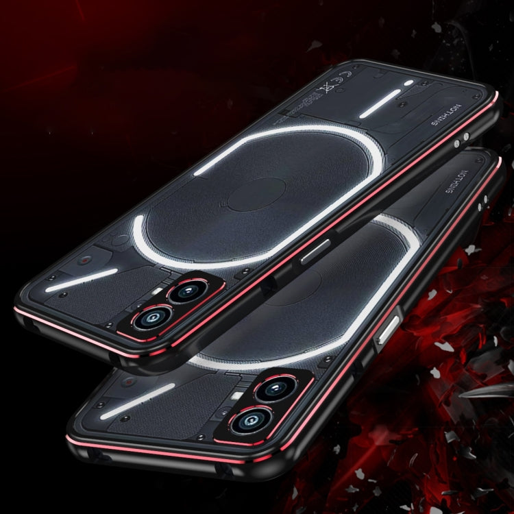 For Nothing Phone 2 Aurora Series Lens Protector + Metal Frame Protective Phone Case(Black Red) - More Brand by PMC TechLife | Online Shopping South Africa | PMC TechLife | Buy Now Pay Later Mobicred
