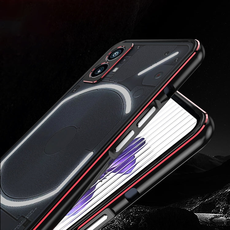 For Nothing Phone 2 Aurora Series Lens Protector + Metal Frame Protective Phone Case(Black Silver) - More Brand by PMC TechLife | Online Shopping South Africa | PMC TechLife | Buy Now Pay Later Mobicred