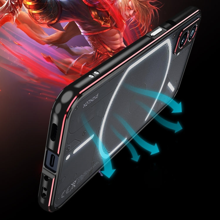 For Nothing Phone 2 Aurora Series Lens Protector + Metal Frame Protective Phone Case(Black Blue) - More Brand by PMC TechLife | Online Shopping South Africa | PMC TechLife | Buy Now Pay Later Mobicred