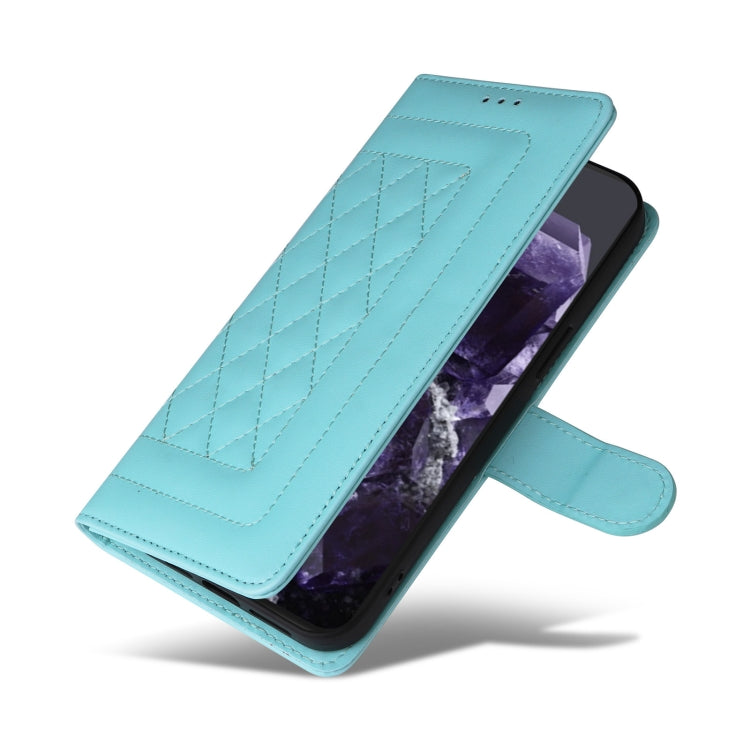 For Google Pixel 9 Diamond Lattice Leather Flip Phone Case(Mint Green) - Google Cases by PMC Jewellery | Online Shopping South Africa | PMC Jewellery | Buy Now Pay Later Mobicred