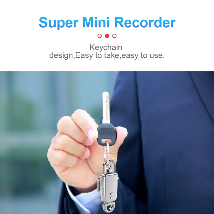 JNN S20 Zinc Alloy Keychain Voice Recorder, Memory:4GB(Silver) - Other Style by JNN | Online Shopping South Africa | PMC Jewellery | Buy Now Pay Later Mobicred