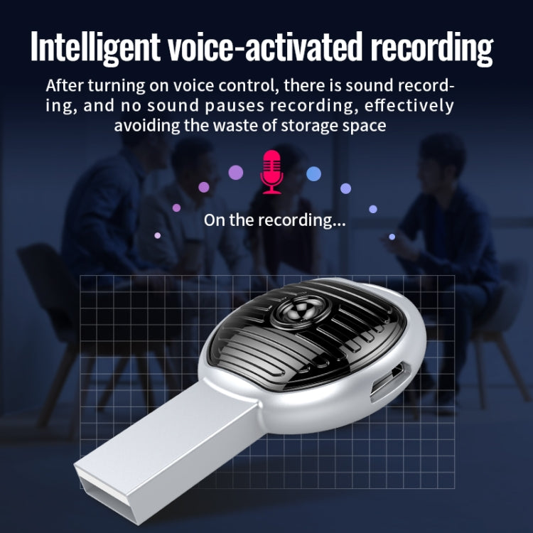 JNN S13 Zinc Alloy U-disk Voice Recorder, Memory:32GB(Silver) - U-Disk Recorder by JNN | Online Shopping South Africa | PMC Jewellery | Buy Now Pay Later Mobicred