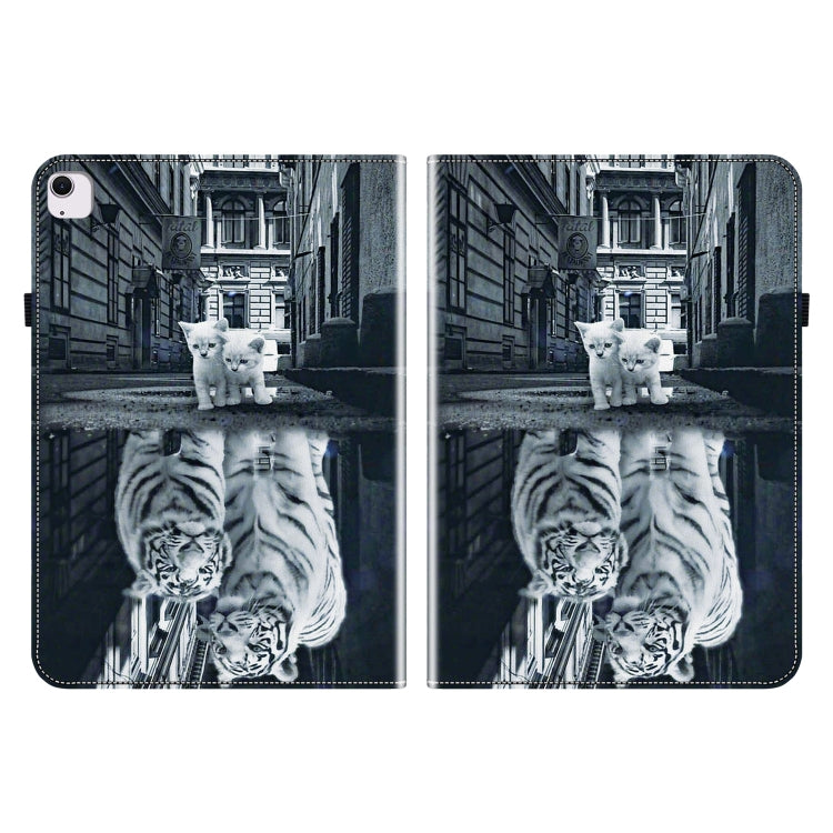 For iPad Air 13 2024 Crystal Texture Painted Leather Smart Tablet Case(Cat Reflection Tiger) - iPad Air 13 2024 Cases by PMC Jewellery | Online Shopping South Africa | PMC Jewellery | Buy Now Pay Later Mobicred