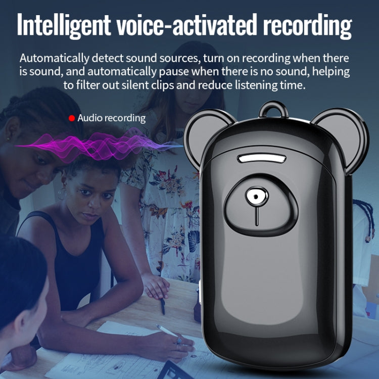 JNN Q6 Bear Smart Noise Cancelling Voice Recorder, Memory:32GB(Black) - Recording Pen by JNN | Online Shopping South Africa | PMC Jewellery | Buy Now Pay Later Mobicred