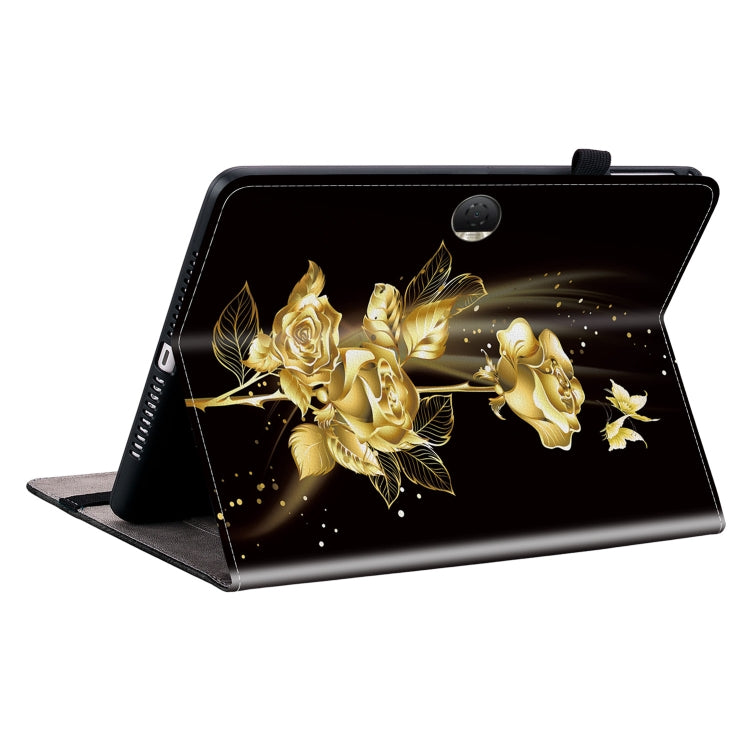 For Honor Pad 9 12.1 Crystal Texture Painted Leather Tablet Case(Gold Butterfly Rose) - Honor by PMC TechLife | Online Shopping South Africa | PMC TechLife | Buy Now Pay Later Mobicred