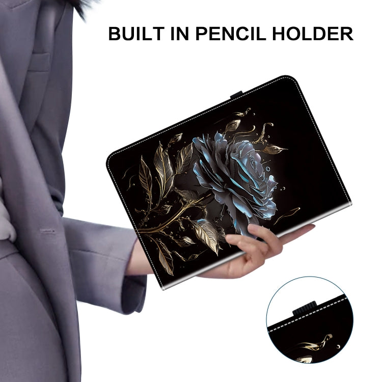 For Huawei MatePad Pro 11 2022 Crystal Texture Painted Leather Smart Tablet Case(Black Rose) - Huawei by PMC TechLife | Online Shopping South Africa | PMC TechLife | Buy Now Pay Later Mobicred