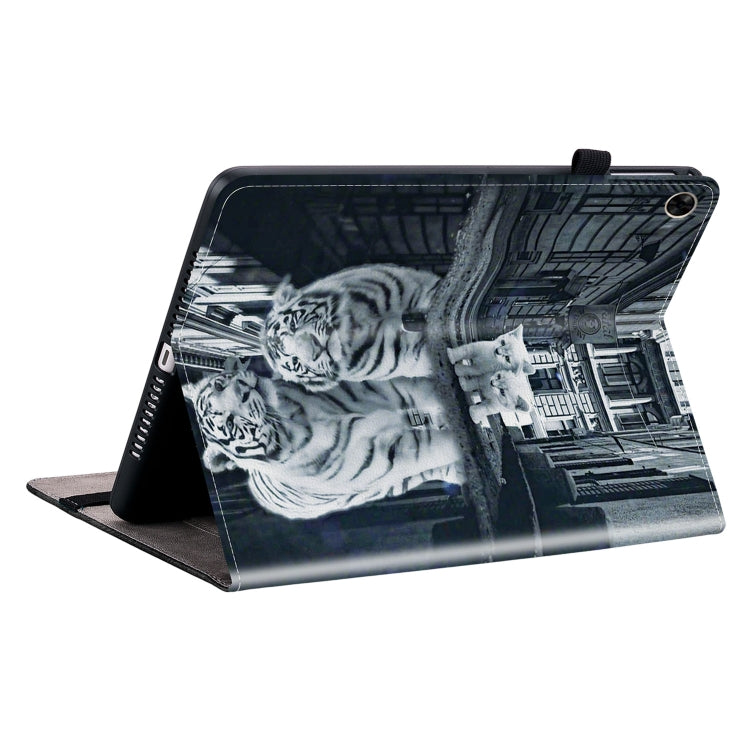 For Realme Pad 10.4 Crystal Texture Painted Leather Tablet Case(Cat Reflection Tiger) - free shipping - PMC TechLife - Order now!