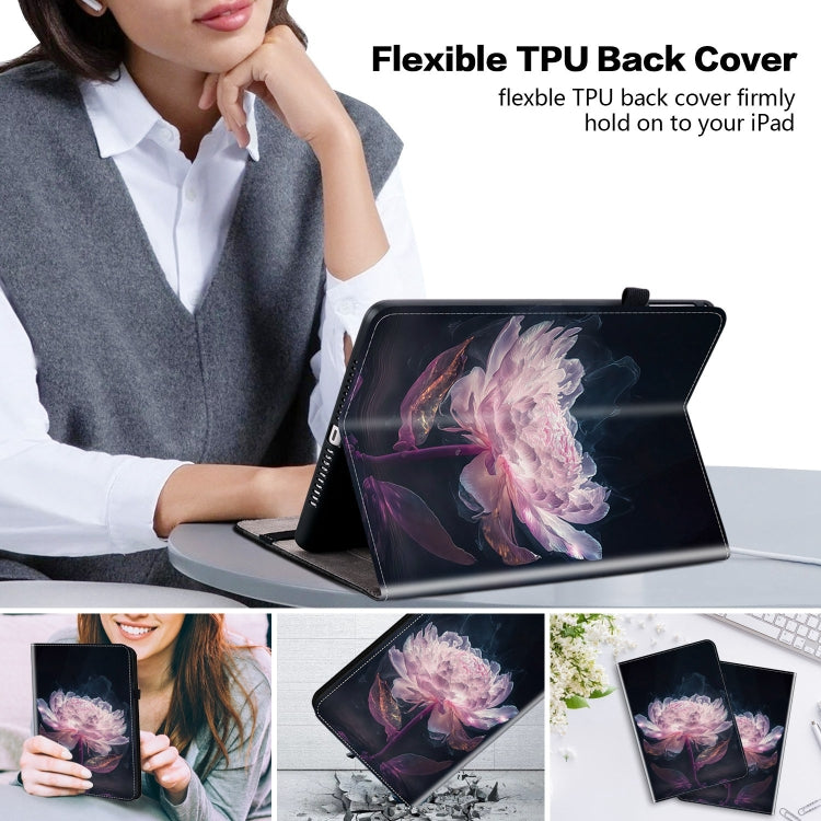 For Realme Pad 2 11.5 Crystal Texture Painted Leather Tablet Case(Purple Peony) - Realme by PMC TechLife | Online Shopping South Africa | PMC TechLife | Buy Now Pay Later Mobicred