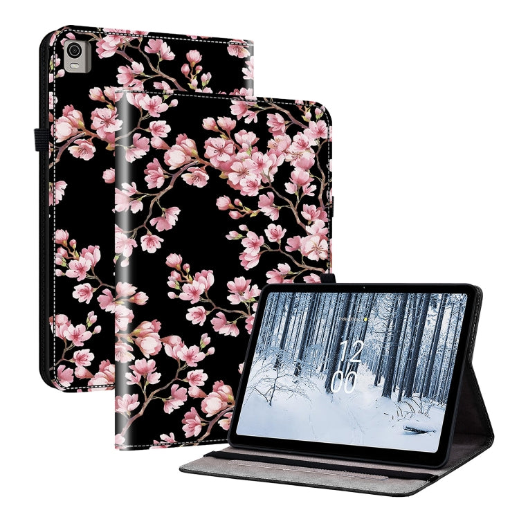 For Nokia T21 Crystal Texture Painted Leather Tablet Case(Plum Bossom) - Nokia by PMC TechLife | Online Shopping South Africa | PMC TechLife | Buy Now Pay Later Mobicred