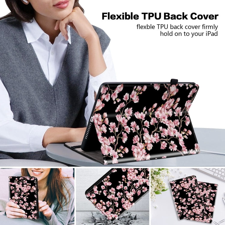 For Nokia T21 Crystal Texture Painted Leather Tablet Case(Plum Bossom) - Nokia by PMC TechLife | Online Shopping South Africa | PMC TechLife | Buy Now Pay Later Mobicred