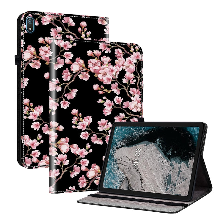 For Nokia T20 10.4 2021 Crystal Texture Painted Leather Tablet Case(Plum Bossom) - Nokia by PMC TechLife | Online Shopping South Africa | PMC TechLife | Buy Now Pay Later Mobicred