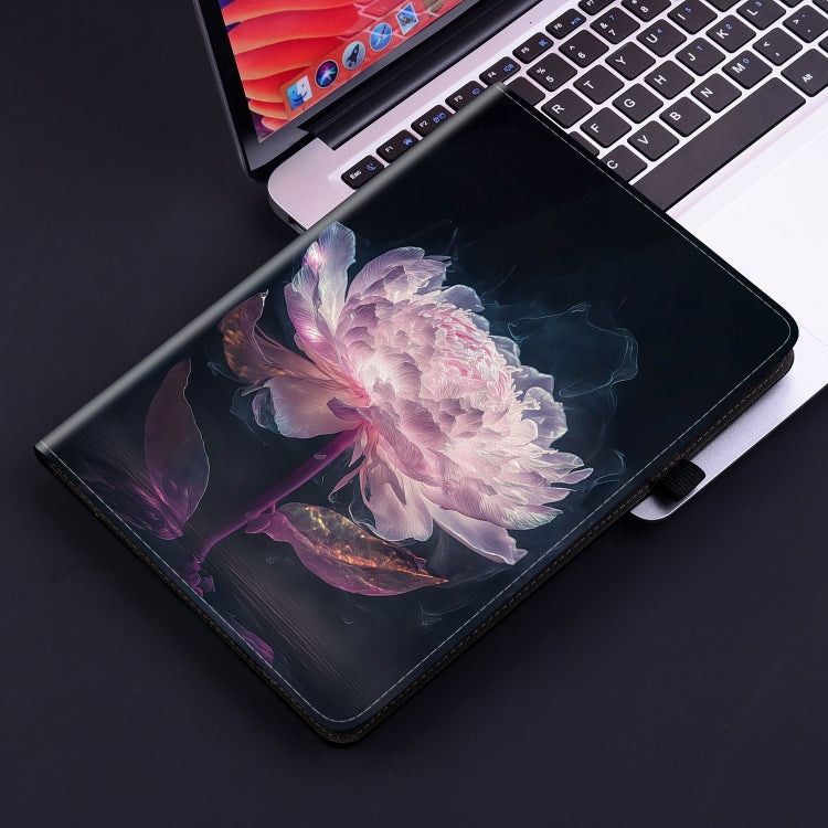 For Lenovo Tab P11 / Xiaoxin Pad Plus Crystal Texture Painted Leather Tablet Case(Purple Peony) - Lenovo by PMC TechLife | Online Shopping South Africa | PMC TechLife | Buy Now Pay Later Mobicred