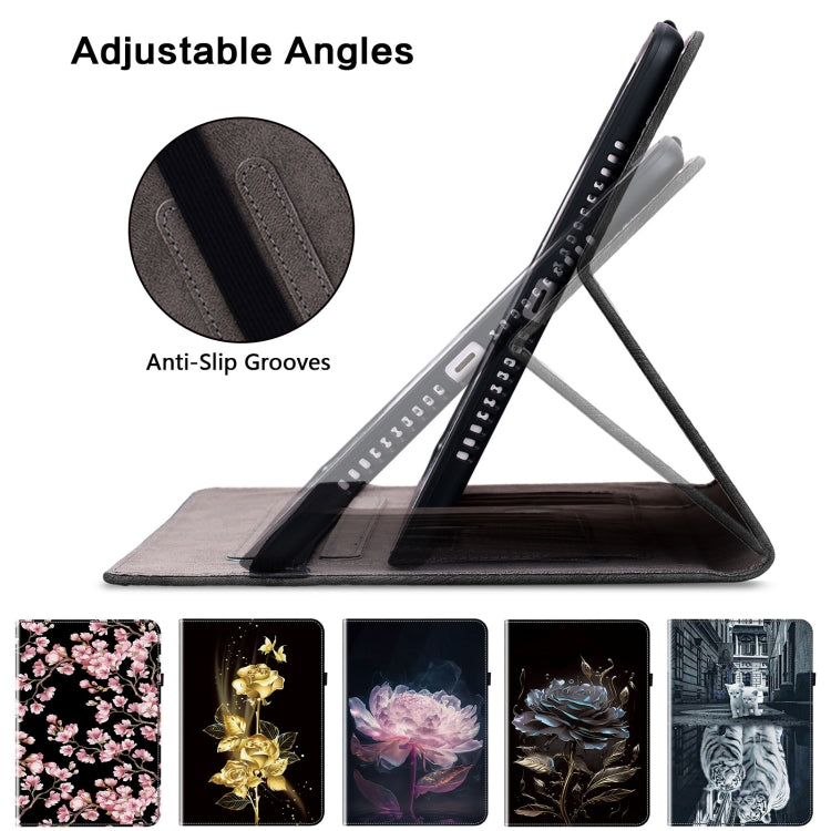 For Lenovo Tab P12 12.7 Crystal Texture Painted Leather Tablet Case(Black Rose) - Lenovo by PMC TechLife | Online Shopping South Africa | PMC TechLife | Buy Now Pay Later Mobicred