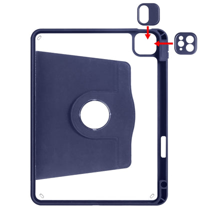 For iPad Air 11 2024 Acrylic 360 Degree Rotation Holder Leather Tablet Case(Dark Blue) - iPad Air 11 2024 Cases by PMC Jewellery | Online Shopping South Africa | PMC Jewellery | Buy Now Pay Later Mobicred