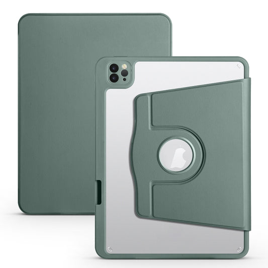 For iPad Air 11 2025 / 2024 Acrylic 360 Degree Rotation Holder Leather Tablet Case(Pine Green) - More iPad Cases by PMC Jewellery | Online Shopping South Africa | PMC Jewellery | Buy Now Pay Later Mobicred