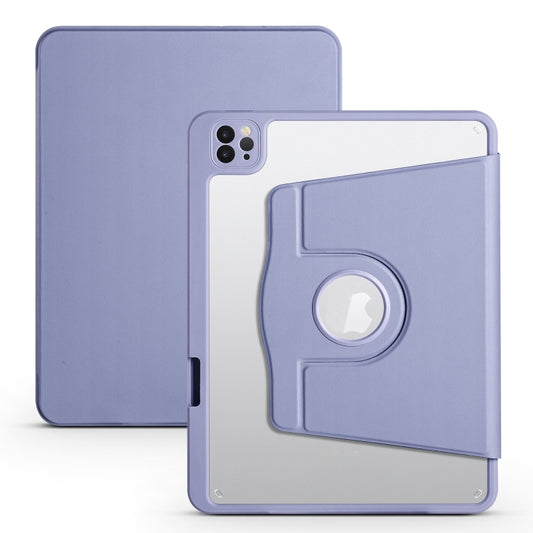 For iPad Air 13 2025 / 2024 Acrylic 360 Degree Rotation Holder Leather Tablet Case(Lavender Purple) - More iPad Cases by PMC Jewellery | Online Shopping South Africa | PMC Jewellery | Buy Now Pay Later Mobicred