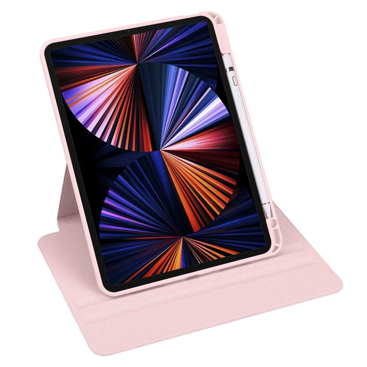 For iPad Pro 13 2024 Acrylic 360 Degree Rotation Holder Leather Tablet Case(Sand Pink) - iPad Pro 13 2024 Cases by PMC Jewellery | Online Shopping South Africa | PMC Jewellery | Buy Now Pay Later Mobicred