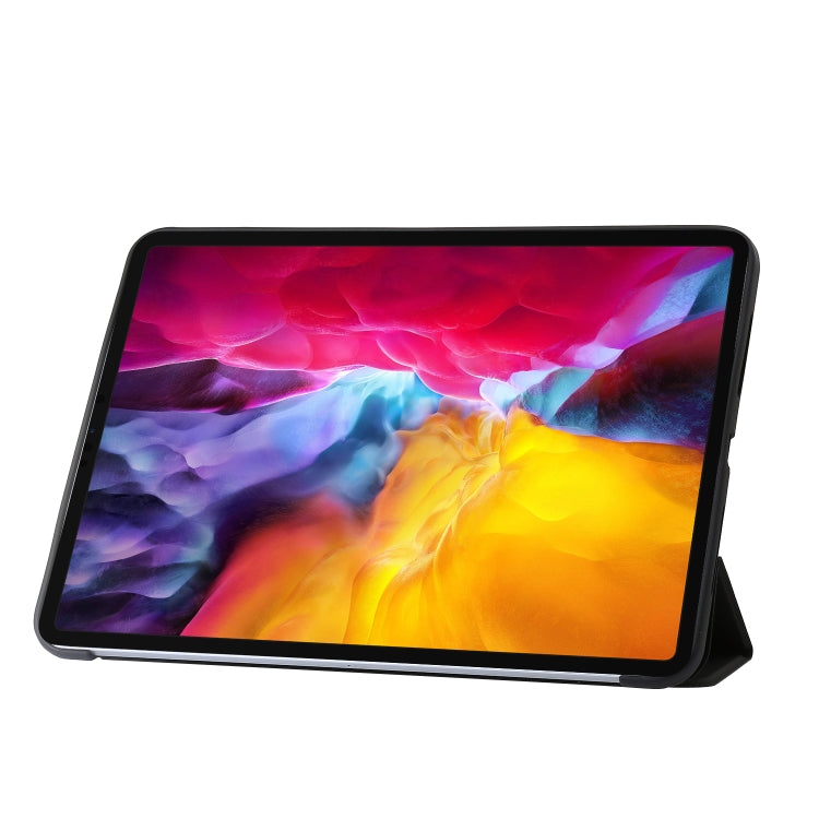 For iPad Pro 11 2024 Three-fold Holder Flip Tablet Leather Case(Black) - iPad Pro 11 2024 Cases by PMC TechLife | Online Shopping South Africa | PMC TechLife | Buy Now Pay Later Mobicred