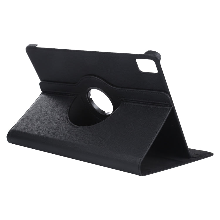For iPad Pro 13 2024 360 Degree Rotation Litchi Texture Leather Tablet Case with Holder(Black) - iPad Pro 13 2024 Cases by PMC TechLife | Online Shopping South Africa | PMC TechLife | Buy Now Pay Later Mobicred