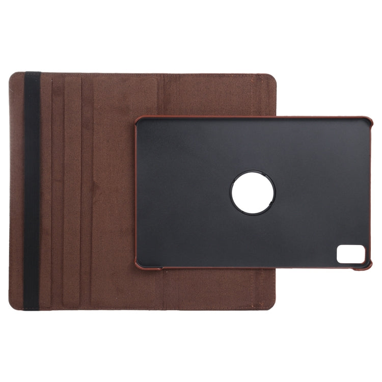 For iPad Air 11 2024 360 Degree Rotation Litchi Texture Leather Tablet Case with Holder(Brown) - iPad Air 11 2024 Cases by PMC Jewellery | Online Shopping South Africa | PMC Jewellery | Buy Now Pay Later Mobicred