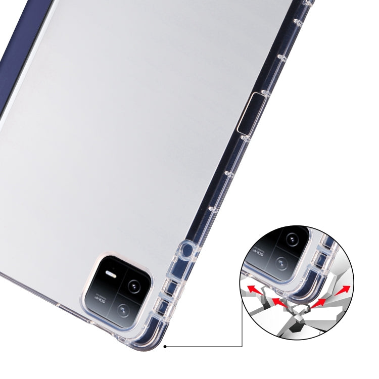 For iPad Pro 13 2024 3-fold Clear TPU Smart Leather Tablet Case with Pen Slot(Dark Blue) - iPad Pro 13 2024 Cases by PMC Jewellery | Online Shopping South Africa | PMC Jewellery | Buy Now Pay Later Mobicred