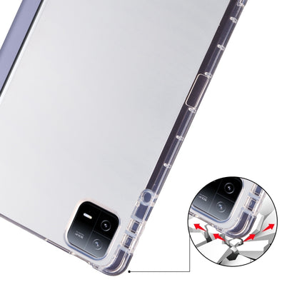 For iPad Air 13 2024 3-fold Clear TPU Smart Leather Tablet Case with Pen Slot(Lavender Purple) - iPad Air 13 2024 Cases by PMC Jewellery | Online Shopping South Africa | PMC Jewellery | Buy Now Pay Later Mobicred