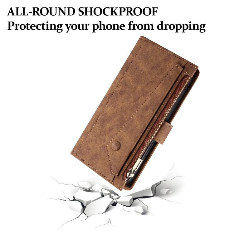 For Motorola Moto E14 ESEBLE Retro Frosted RFID Leather Phone Case(Brown) - Motorola Cases by ESEBLE | Online Shopping South Africa | PMC TechLife | Buy Now Pay Later Mobicred