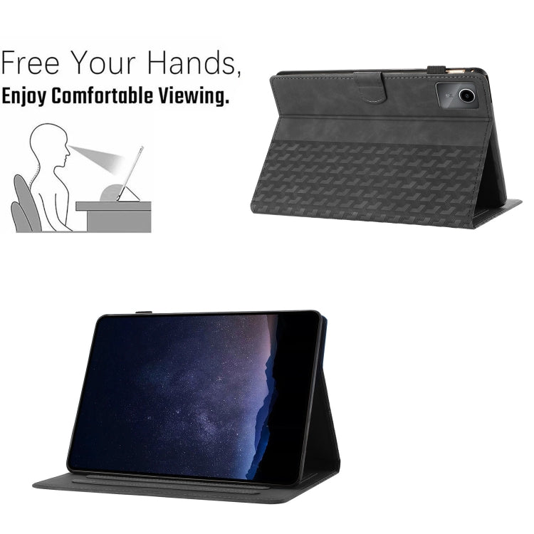 For Lenovo Tab M11/Xiaoxin Pad 11 2024 Building Blocks Embossed Leather Smart Tablet Case(Black) - Lenovo by PMC Jewellery | Online Shopping South Africa | PMC Jewellery | Buy Now Pay Later Mobicred