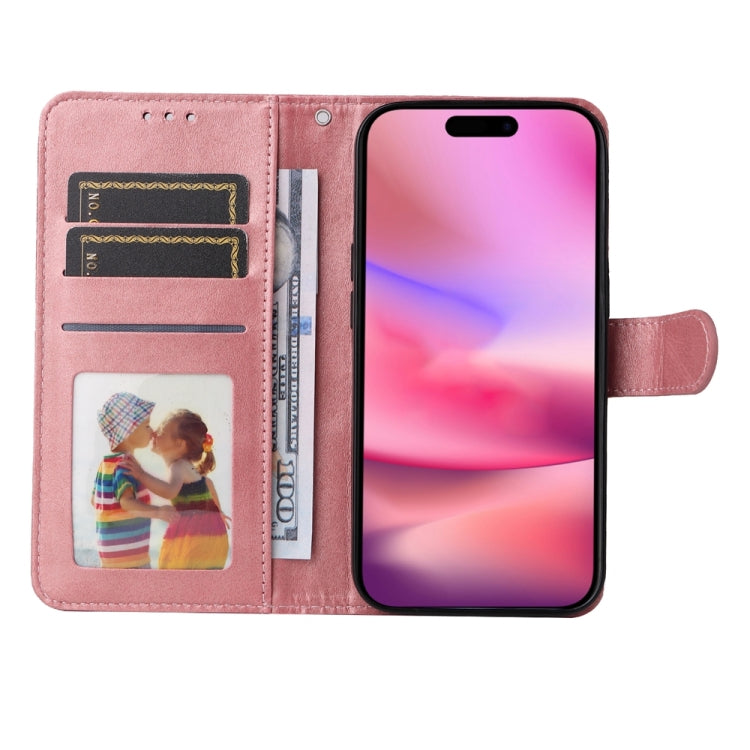 For iPhone 16 Classic Calf Texture Flip Leather Phone Case(Rose Gold) - iPhone 16 Cases by PMC TechLife | Online Shopping South Africa | PMC TechLife | Buy Now Pay Later Mobicred