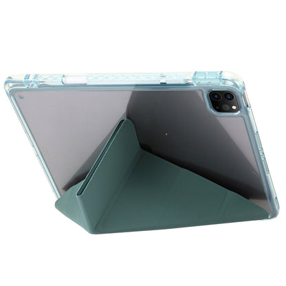 For iPad Pro 11 2024 Clear Acrylic Deformation Leather Tablet Case(Dark Green) - iPad Pro 11 2024 Cases by PMC Jewellery | Online Shopping South Africa | PMC Jewellery | Buy Now Pay Later Mobicred