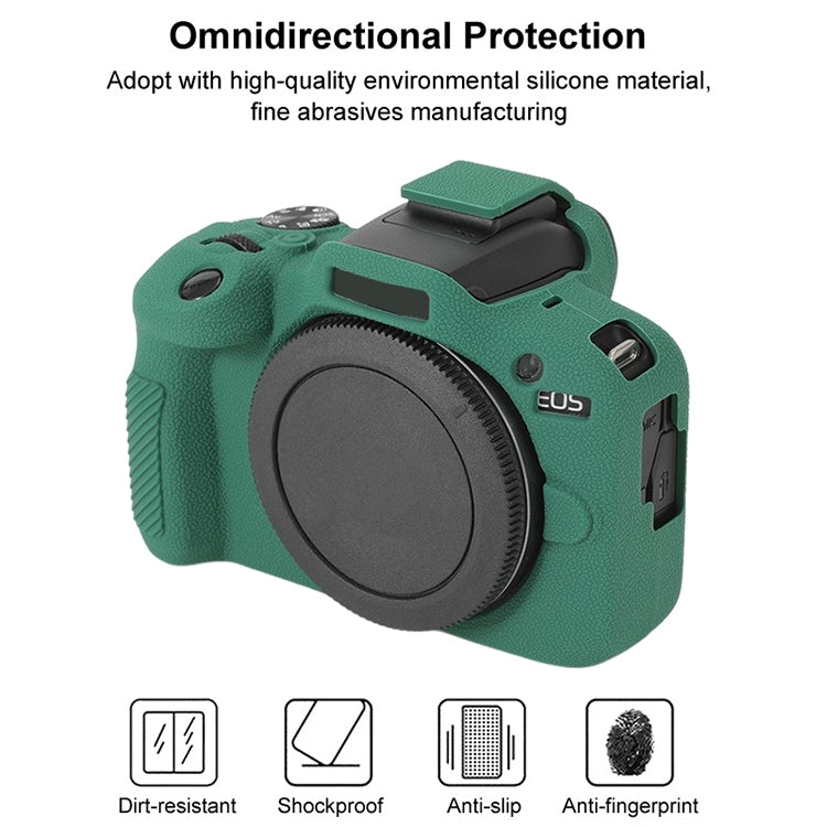 For Canon EOS R100 Litchi Texture Soft Silicone Protective Case(Green) - Protective Case by PMC TechLife | Online Shopping South Africa | PMC TechLife | Buy Now Pay Later Mobicred
